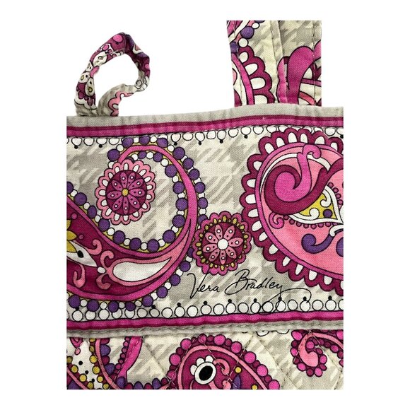 Vera Bradley Pink Paisley Quilted Tote Bag with Toggle Closure – Early 2000s - Picture 4 of 7